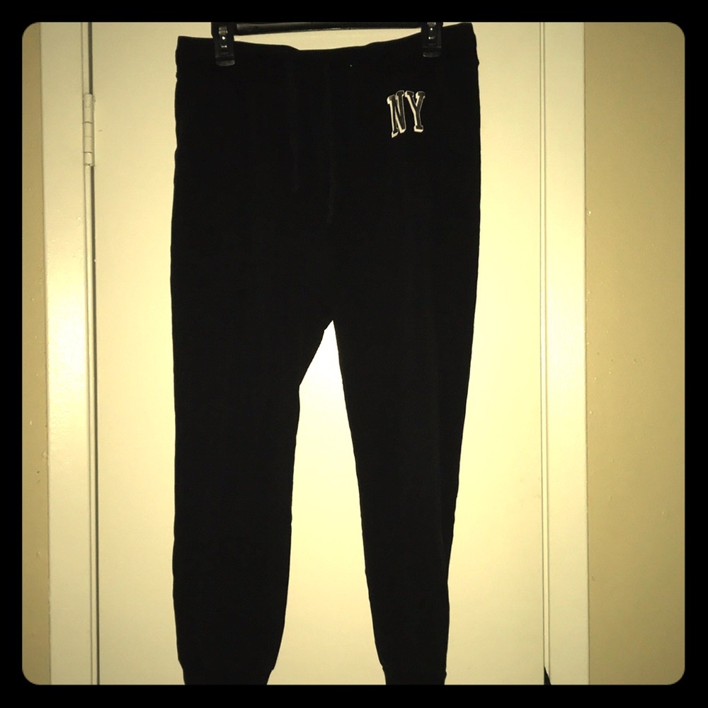 Black NY joggers
